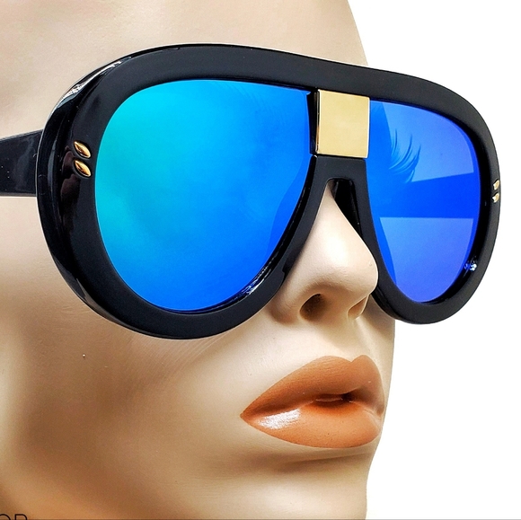 Blue Mirror New Sunglass, Aviator Oversized, Men Women Teens Plastic Beach Gift - Picture 5 of 6